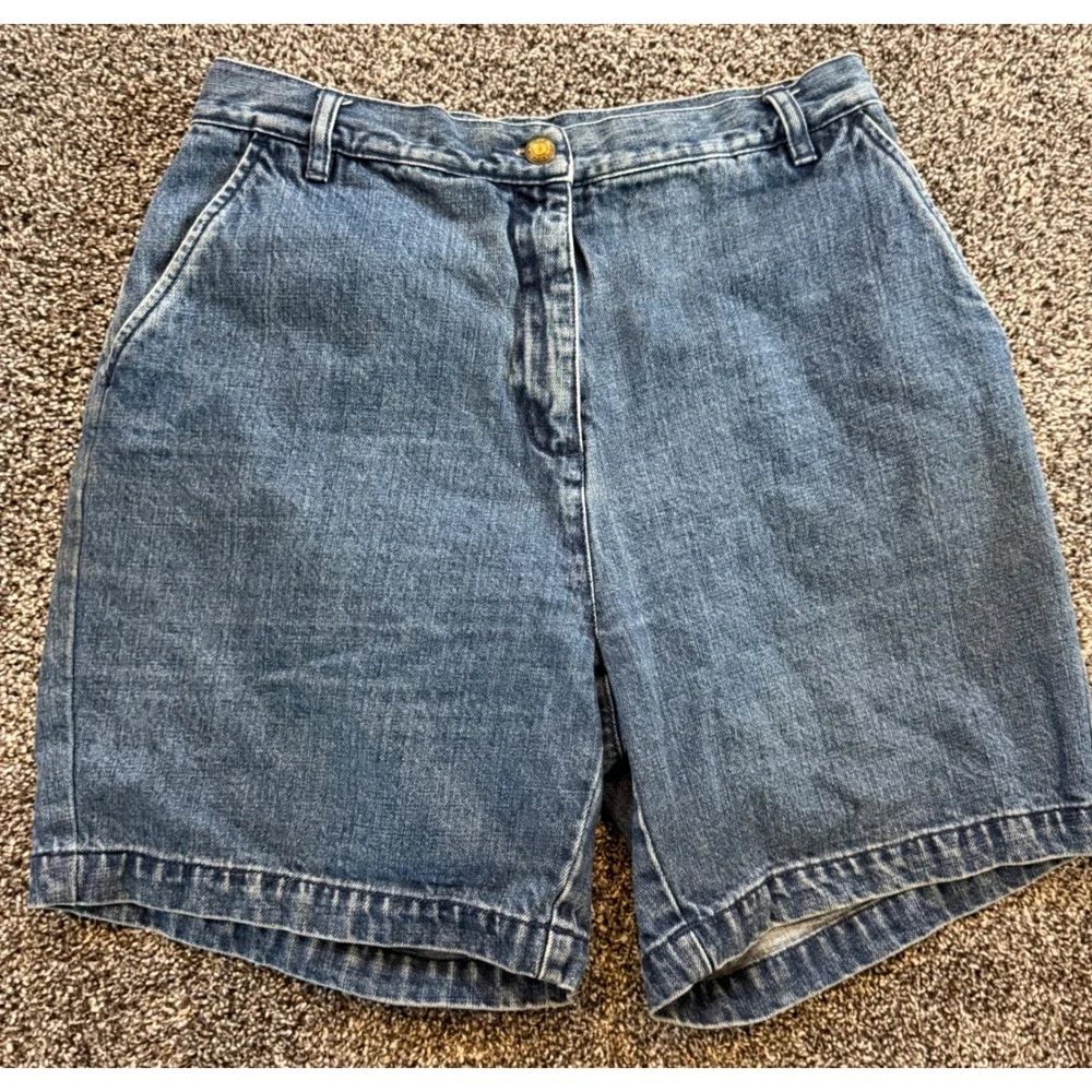 Woolrich Womens Vintage High Waisted Denim Shorts Indigo Blue Cotton 1710 Sz 14